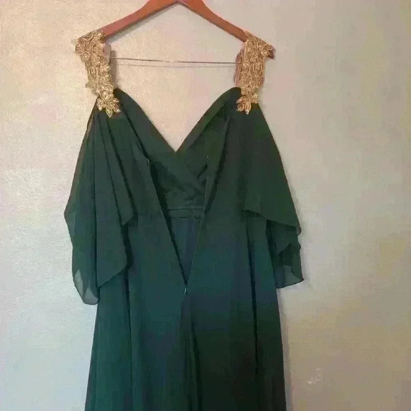 Shein Curve Dress Green Gold sequined Size 2XL - Picture 13 of 16